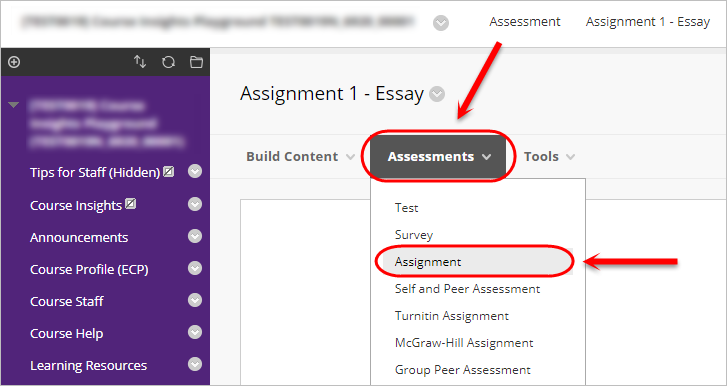 create bb assignment