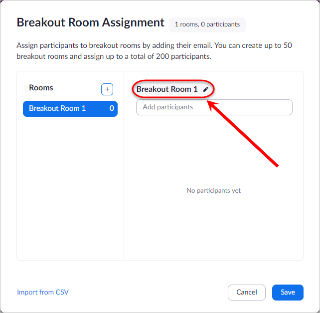 Breakout Room circled in right hand column