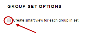 Group set options with create smart view circled.