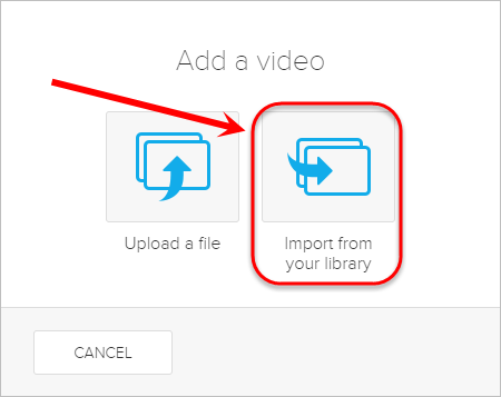 Import from your library button circled.