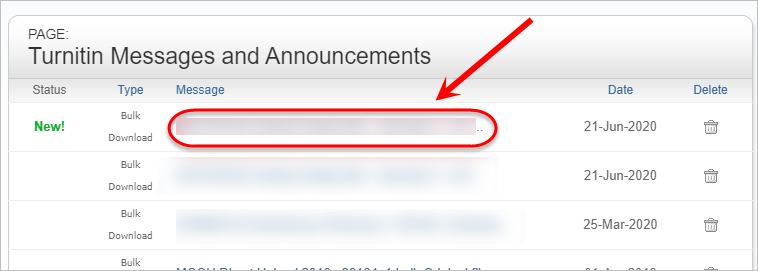 Message title circled