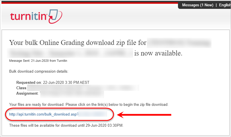Download link circled