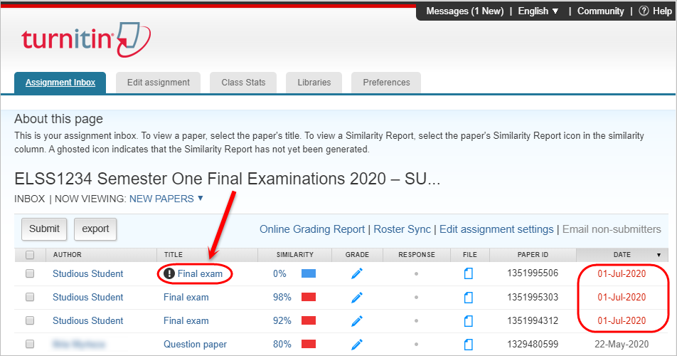 can you submit an assignment late on turnitin.com