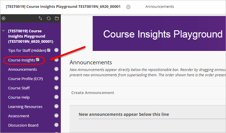 course insights link