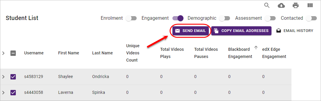 email button