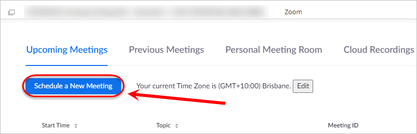 schedule new meeting button