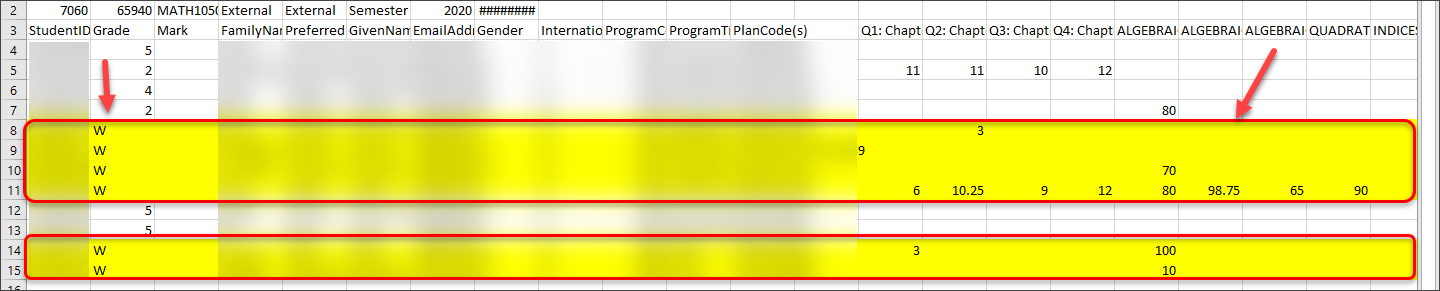 Excel spreadsheet