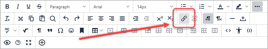 insert/edit link icon selected