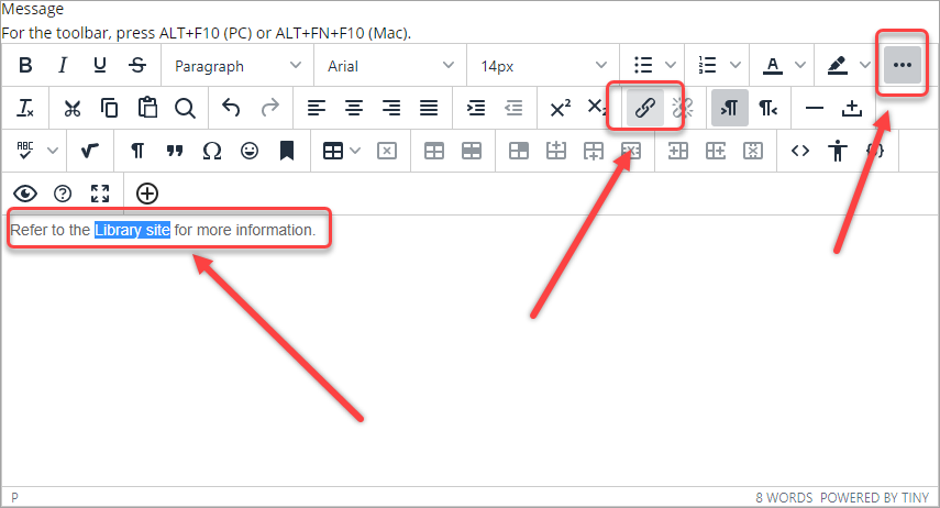 Add a Web Link using the Text Editor (Original) - eLearning ...