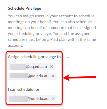 Scheduling privileges circled