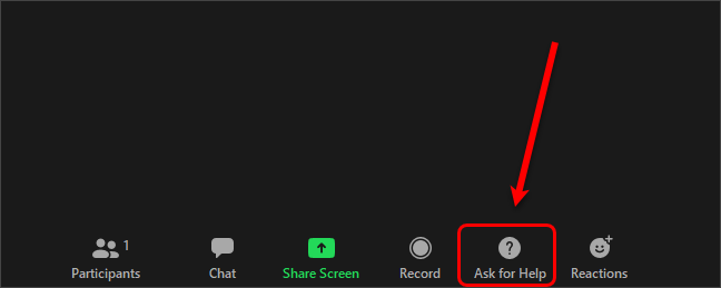 Ask for Help button circled