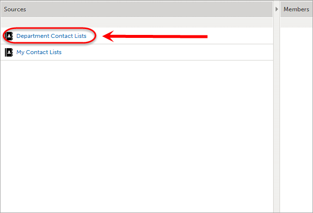 Department Contact Lists circled