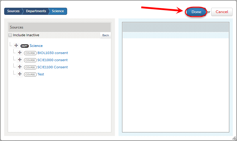 Done button circled.