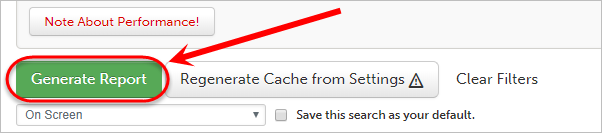 Generate report button circled.