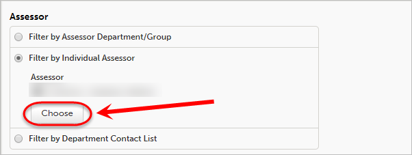 Choose button circled under Filter by Individual Assessor.